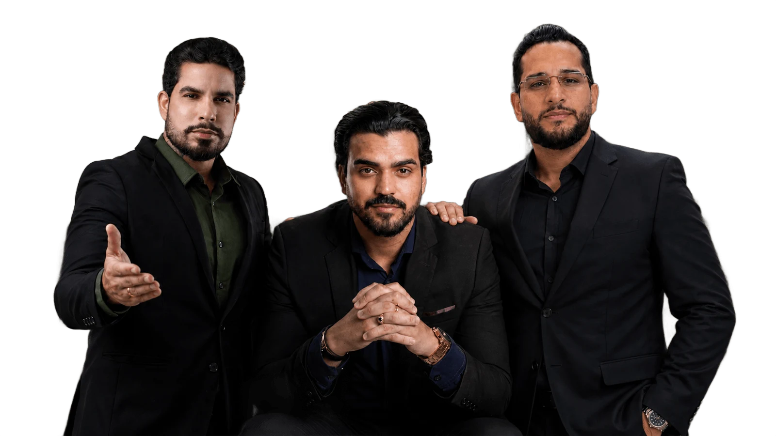 Thássio Andrade, Allan Vinicius (ao centro) e Italo Max — liderança da Crédito360